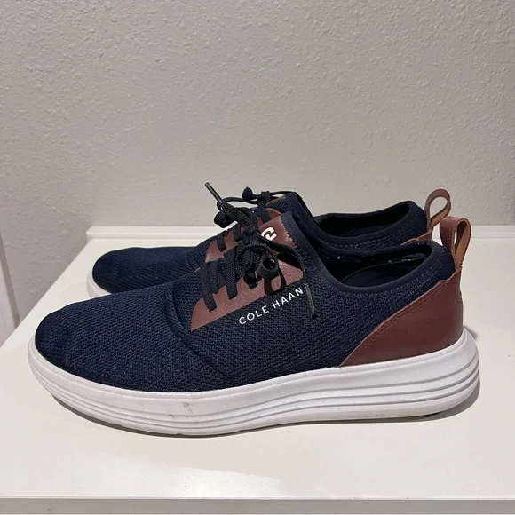 Cole Haan Grand Sport Men's Knit Casual Shoes Sneakers Size 11 Blue C32582 EUC - Picture 2 of 11